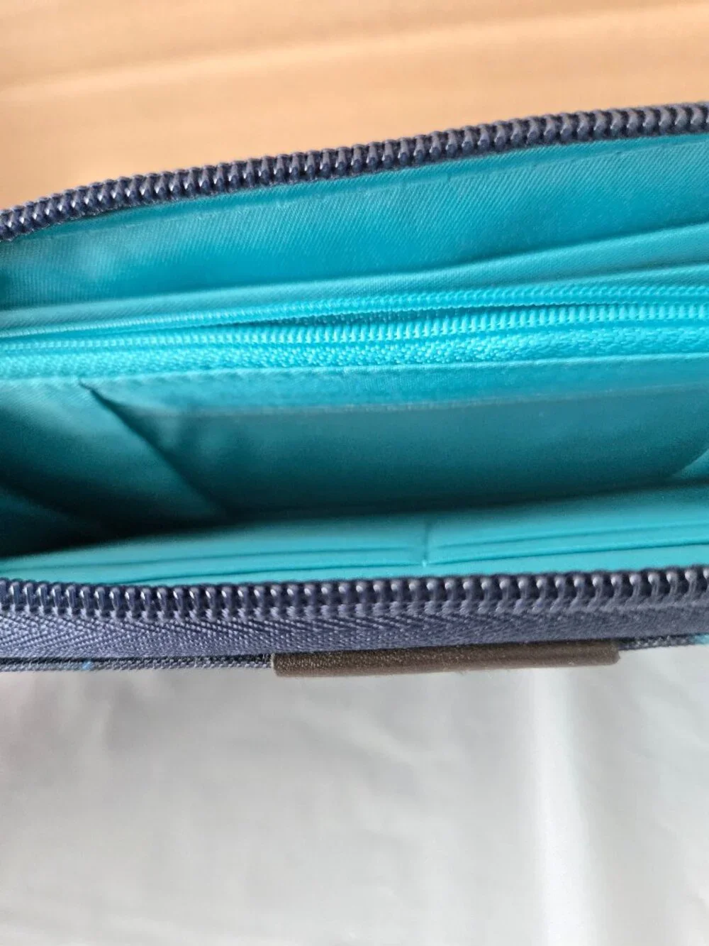 Travelon Navy Floral Zip Around Wallet Organizer